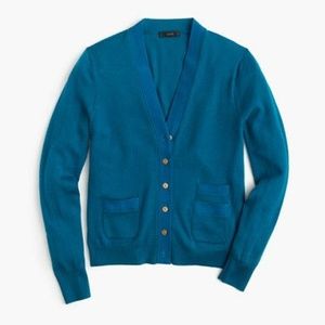 J. Crew Teal Merino Wool Cardigan (Medium)
